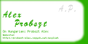alex probszt business card